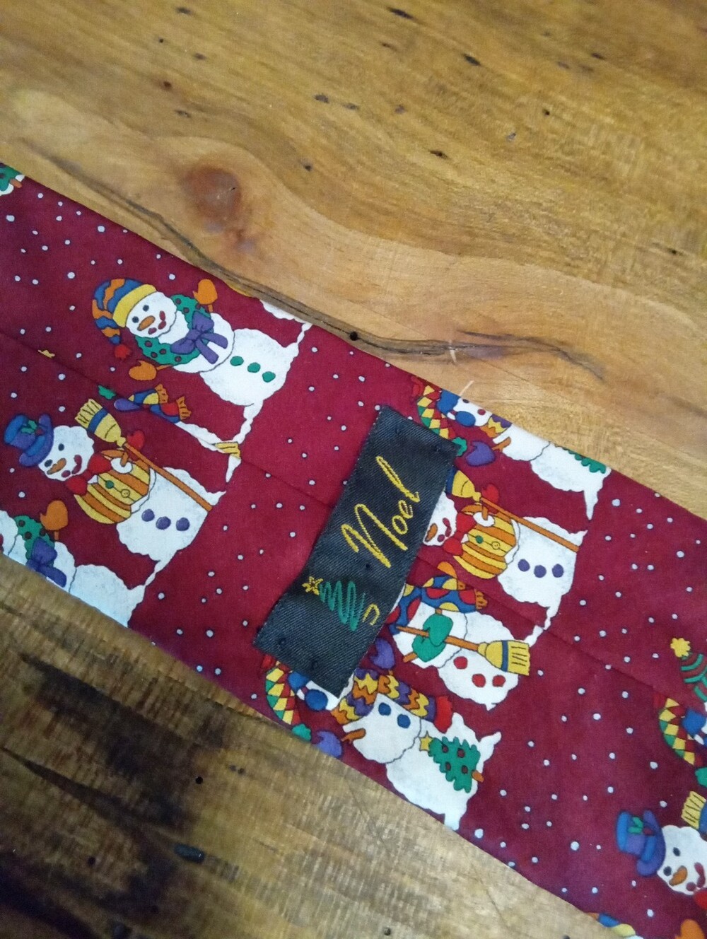 Vintage Noel Snowman Neck Tie. Perfect For The Holidays And Winter Work Party